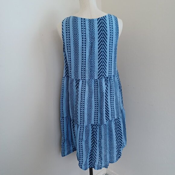 Bella Umbra Dress 100% Linen Sleeveless V Neck Blue Womens size Medium - Picture 3 of 13